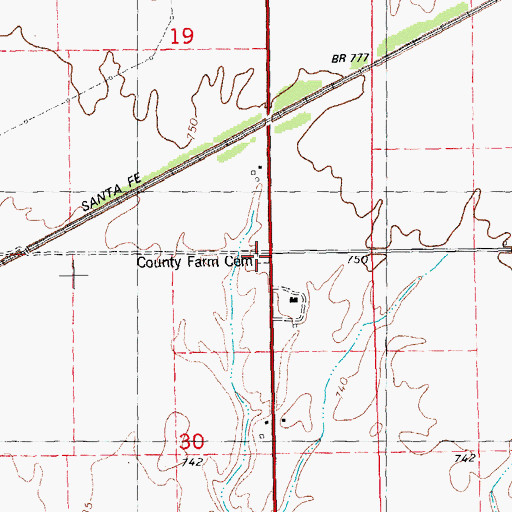 Topographic Map of County Farm Cemetery, IL