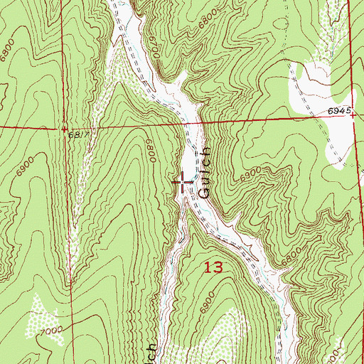 Topographic Map of Little Scandard Gulch, CO