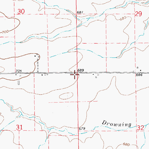 Topographic Map of Halls School (historical), IL