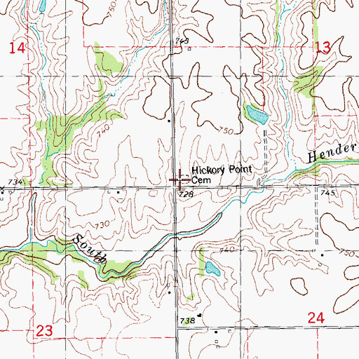 Topographic Map of Hickory Point Cemetery, IL
