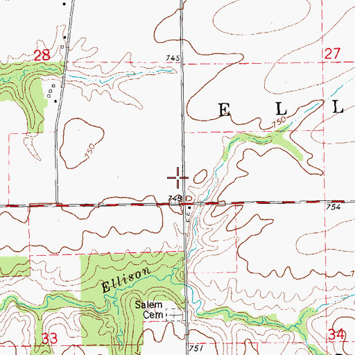 Topographic Map of Salem School (historical), IL