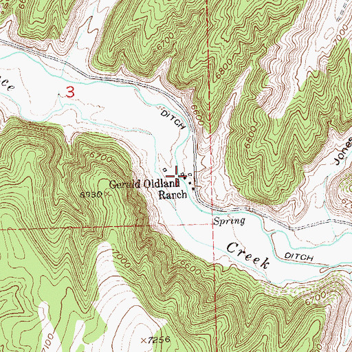 Topographic Map of Gerald Oldland Ranch, CO