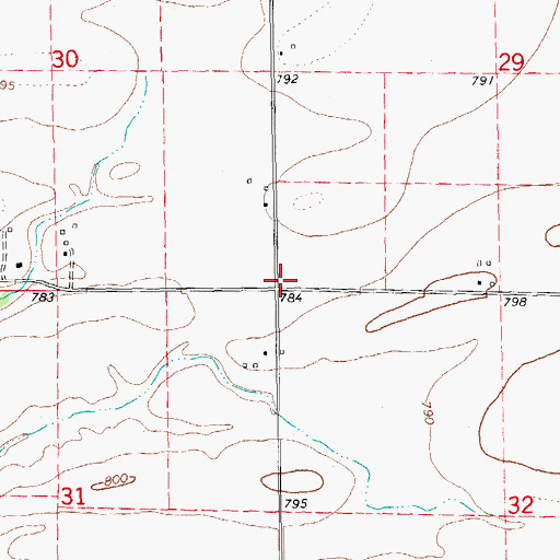 Topographic Map of Waggy School (historical), IL