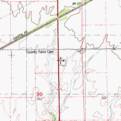 Topographic Map of Warren County Farm (historical), IL