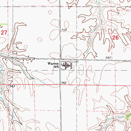 Topographic Map of Warren School, IL