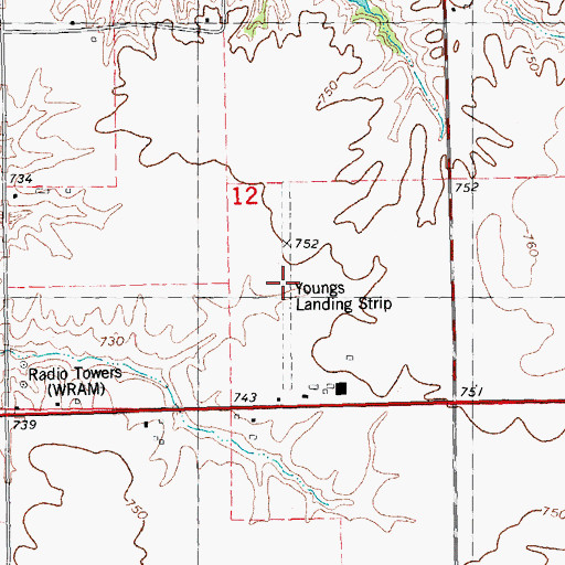 Topographic Map of Youngs Landing Strip (historical), IL