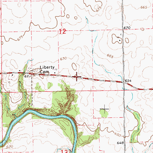 Topographic Map of Liberty School (historical), IL