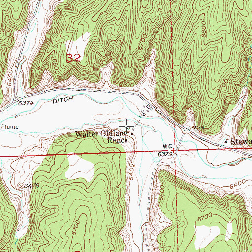 Topographic Map of Walter Oldland Ranch, CO