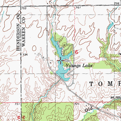 Topographic Map of Youngs Lake, IL