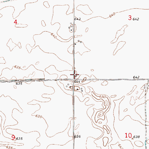 Topographic Map of Center School (historical), IL