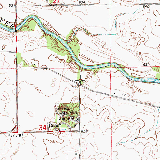 Topographic Map of Cissna School (historical), IL