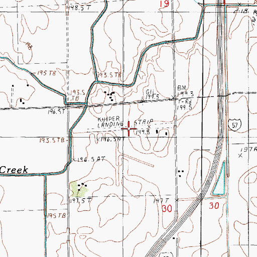 Topographic Map of Kuiper Landing Strip (historical), IL