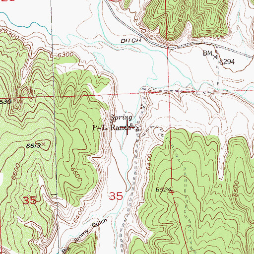 Topographic Map of P-L Ranch, CO