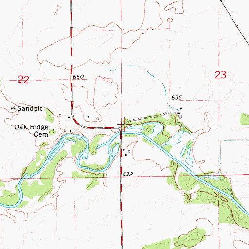 Topographic Map of Oak Bank School (historical), IL