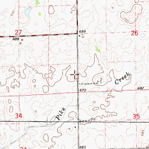 Topographic Map of Pleasant Valley School (historical), IL