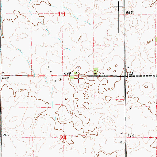 Topographic Map of Salem School (historical), IL