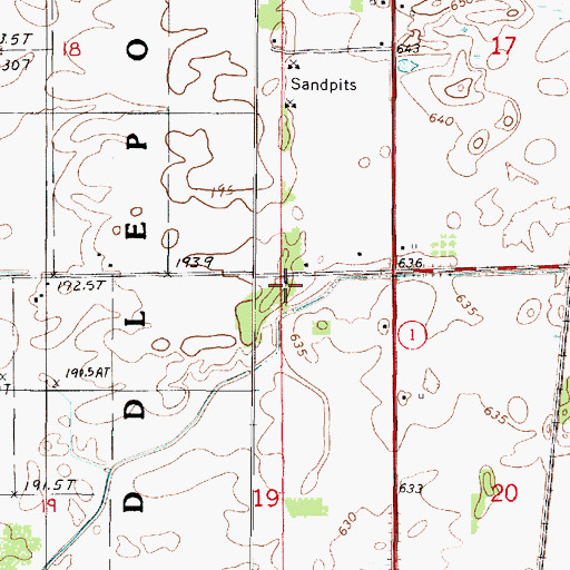 Topographic Map of Sand Ridge School (historical), IL