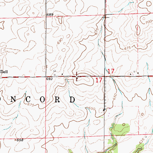 Topographic Map of Warrick School (historical), IL