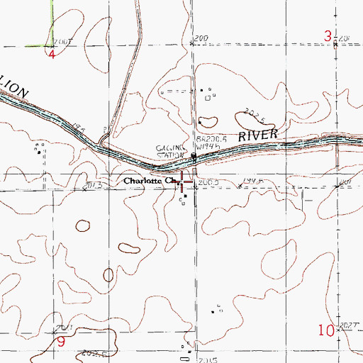 Topographic Map of Charlotte United Methodist Church (historical), IL
