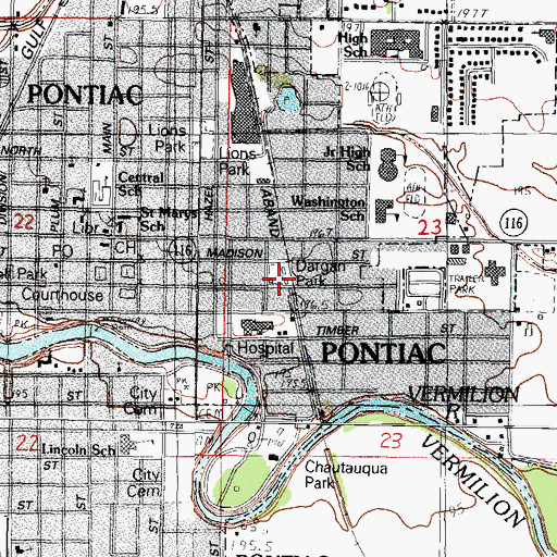 Topographic Map of Dargan Park, IL