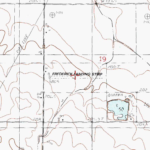 Topographic Map of Frederick Landing Strip (historical), IL