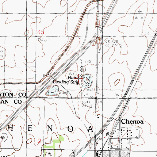 Topographic Map of Harris Landing Strip (historical), IL