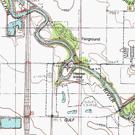 Topographic Map of Heisner Island, IL