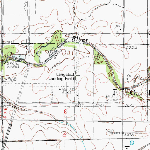 Topographic Map of Langstaff Landing Field (historical), IL