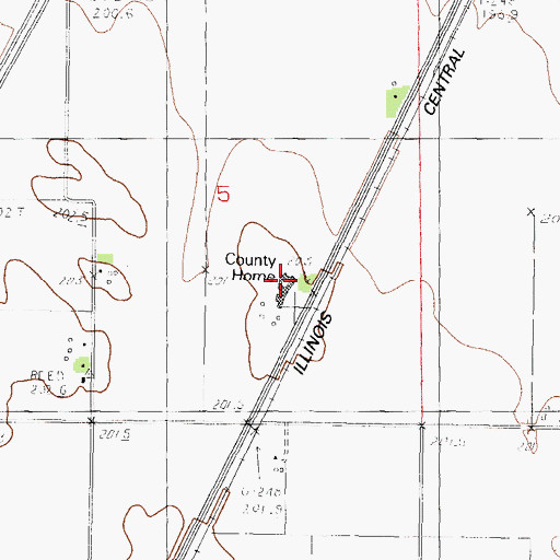 Topographic Map of Livingston County Home, IL