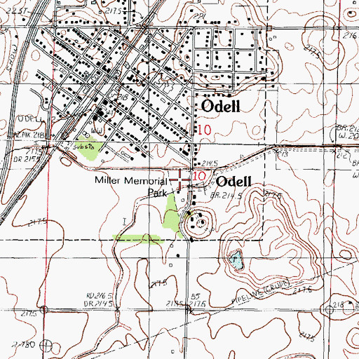 Topographic Map of Miller Memorial Park, IL