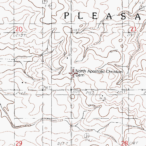 Topographic Map of North Apostolic Christian Cemetery, IL