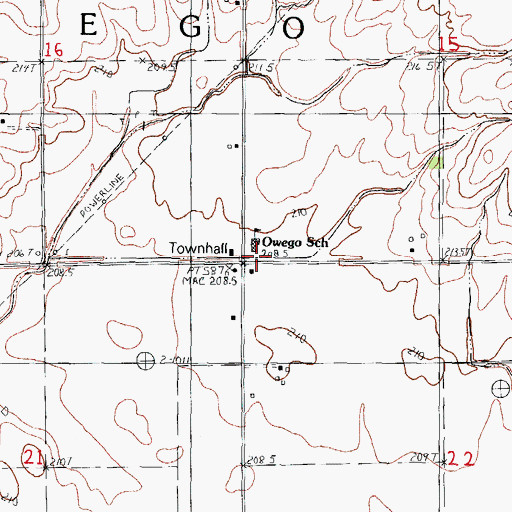 Topographic Map of Owego School, IL