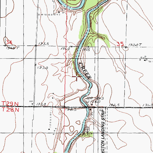 Topographic Map of Adams RLA Number 2 Airport, IL
