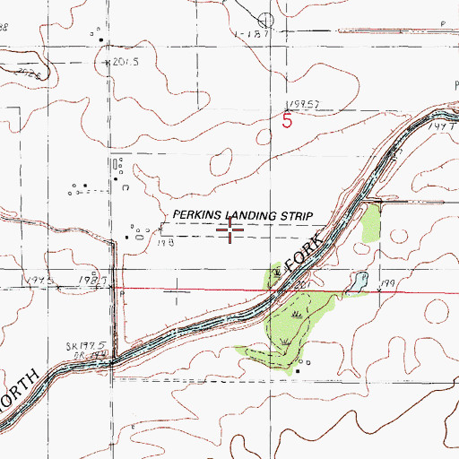 Topographic Map of Perkins Landing Strip (historical), IL