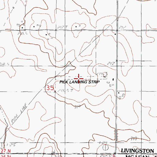 Topographic Map of Pick Landing Strip (historical), IL