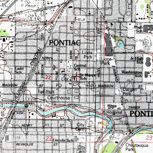 Topographic Map of Saint Marys School, IL