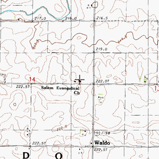 Topographic Map of Salem Evangelical Mennonite Church, IL