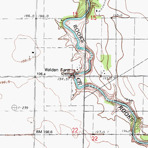 Topographic Map of Walden Farm Cemetery, IL