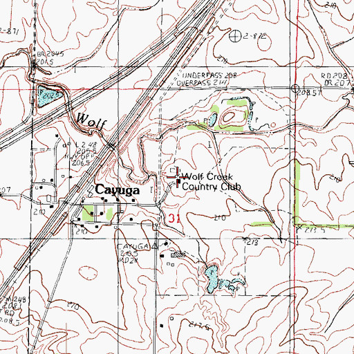 Topographic Map of Wolf Creek Country Club, IL