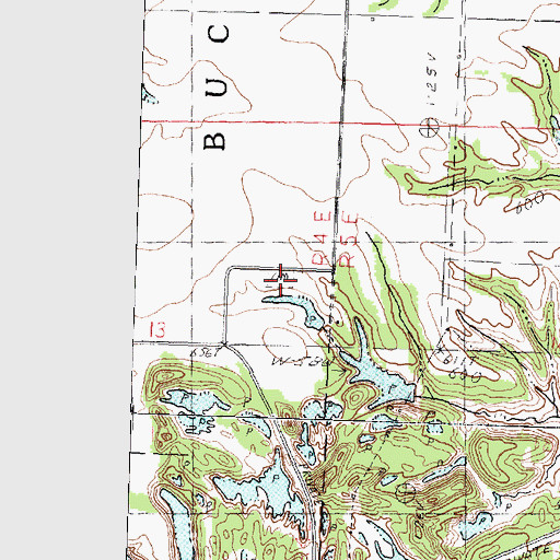 Topographic Map of Bethel Cemetery, IL