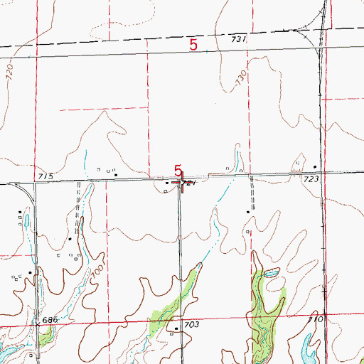 Topographic Map of Brokaw School (historical), IL
