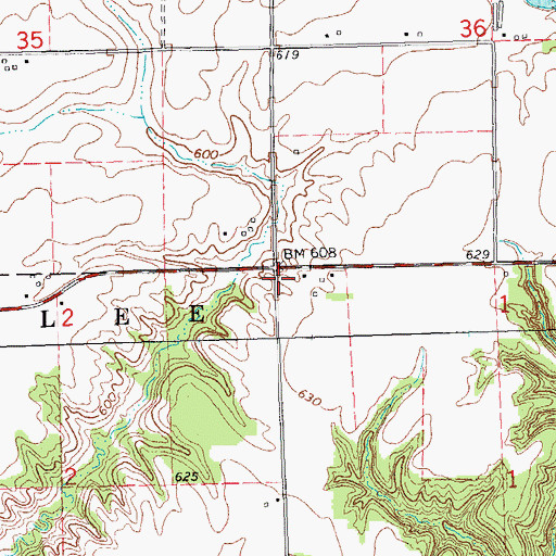 Topographic Map of Council Corner School (historical), IL