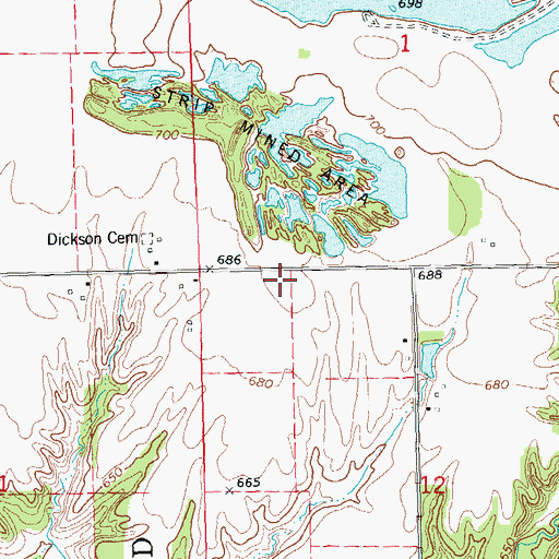 Topographic Map of Dickson School (historical), IL
