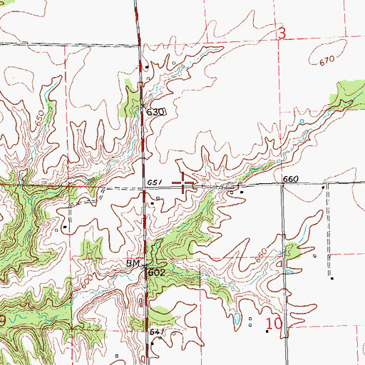 Topographic Map of Franklin School (historical), IL