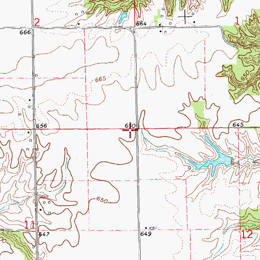 Topographic Map of Greenleaf School (historical), IL