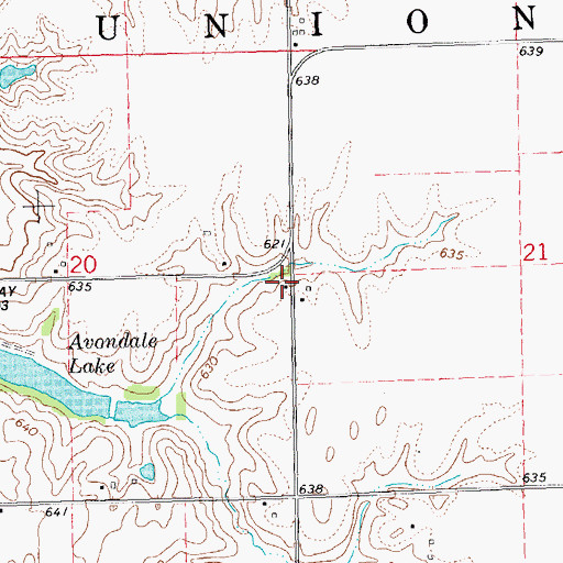 Topographic Map of Gross School (historical), IL