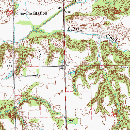 Topographic Map of Hazel Ridge School (historical), IL