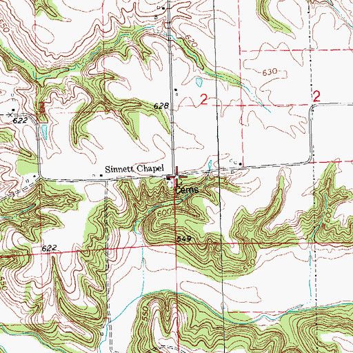 Topographic Map of Henderson School (historical), IL