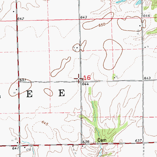 Topographic Map of Lee School (historical), IL