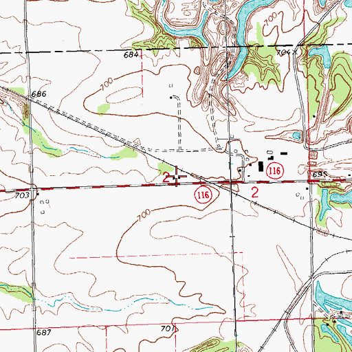 Topographic Map of Middle Grove School (historical), IL